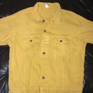 faded mustard yellow denim jacket
